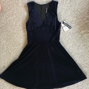 NWT Design Lab - Navy Velvet Dress